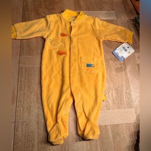 Carter's Yellow Footie One Piece with Cozy Fleece